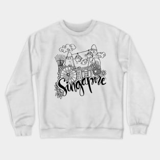 Hand Drawn Symbols Of Singapore. Crewneck Sweatshirt